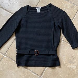Cache Black Sexy Fitted Sweater.